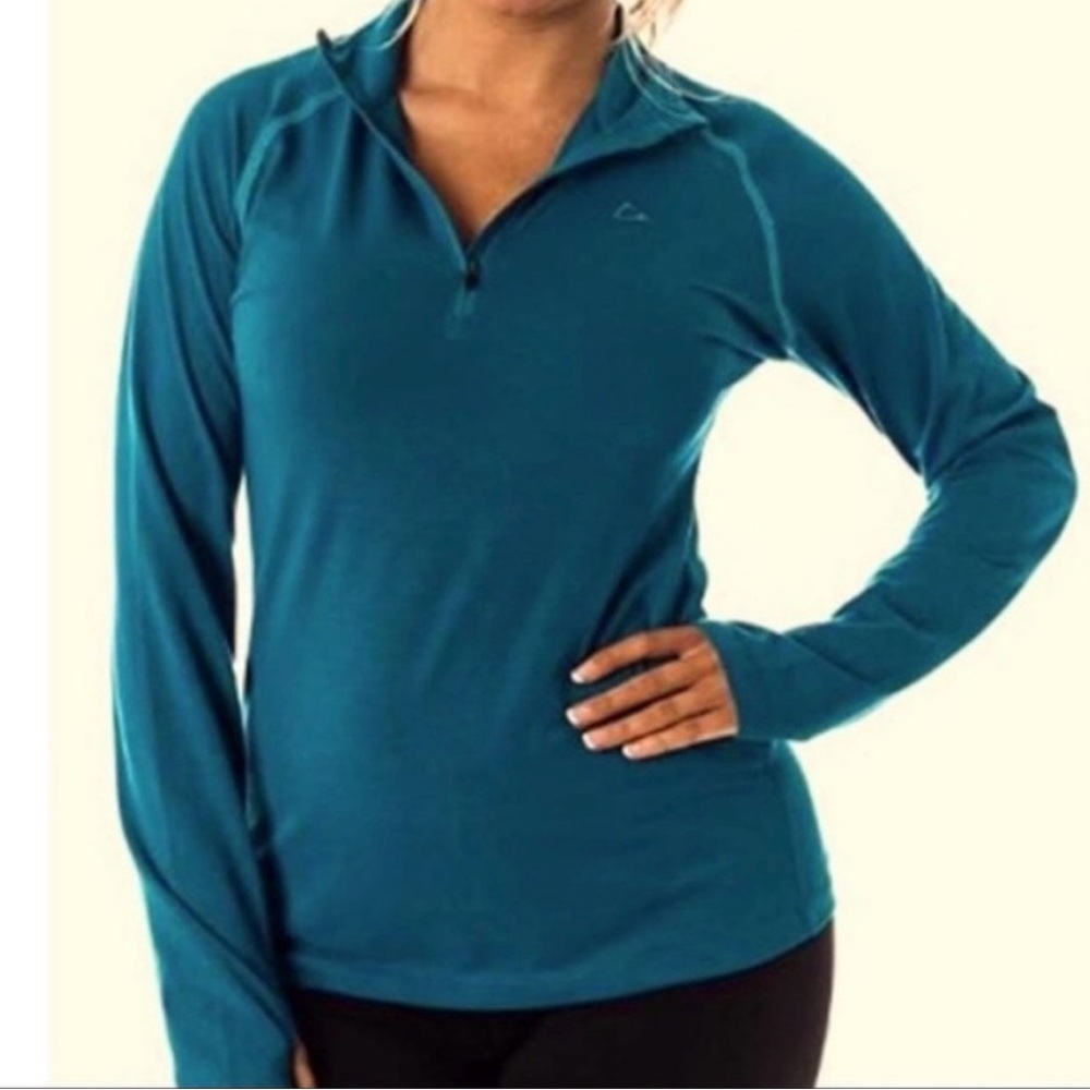 Paradox Merino Blend Blue Dri release Fresh Guard 1/4 Zip Shirt large teal
